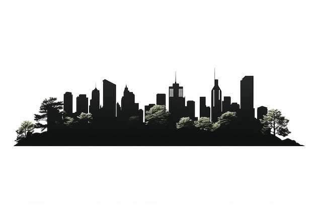 Photo cityscape silhouette vector illustration on white background