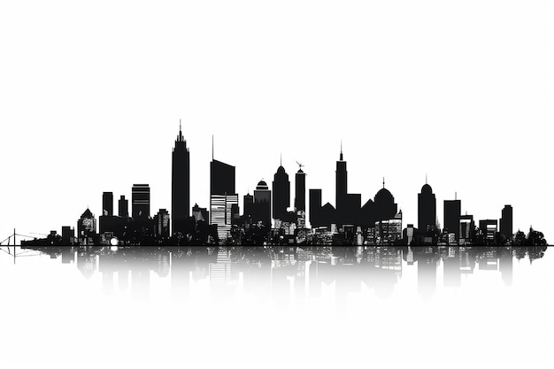 Photo cityscape silhouette vector illustration on white background