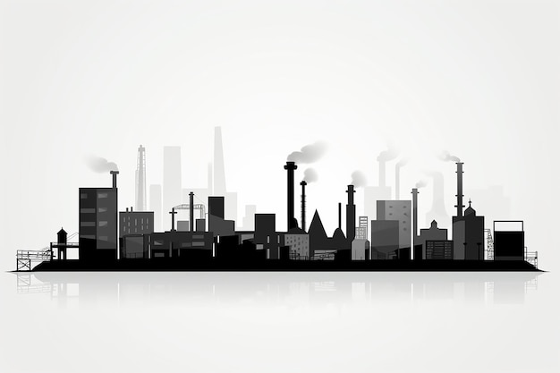 cityscape silhouette vector illustration on white background