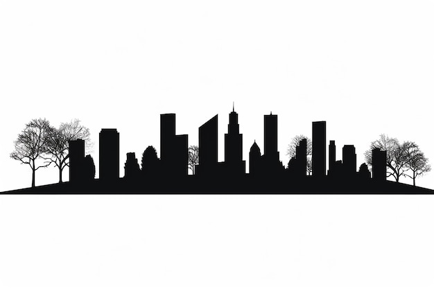 Photo cityscape silhouette vector illustration on white background