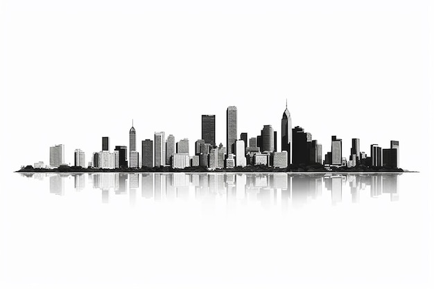cityscape silhouette vector illustration on white background