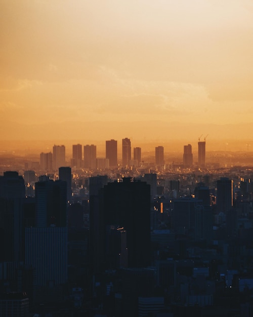 Photo cityscape at sunset