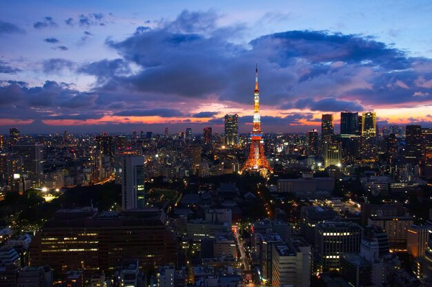 Photo cityscape at sunset