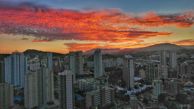 Photo cityscape at sunset