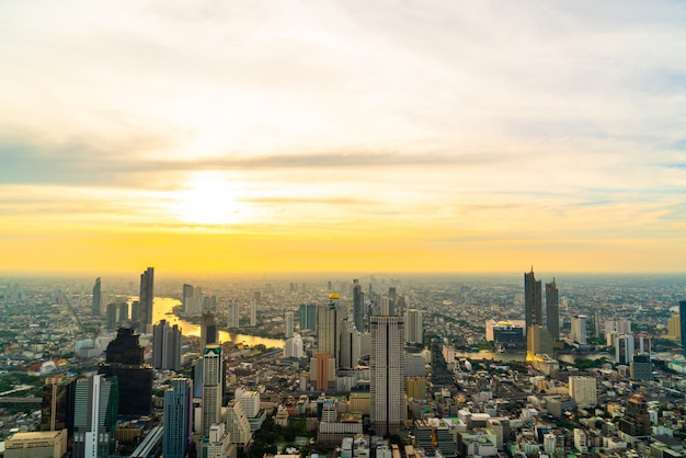 Cityscape van Bangkok met mooie buitenkant van de bouw en architecturein in Thailand