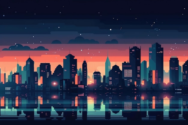 cityscape and the water Generative AI