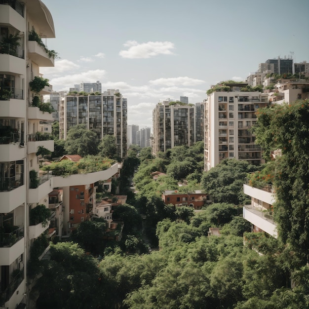 아파트와 녹지가 있는 도시 풍경