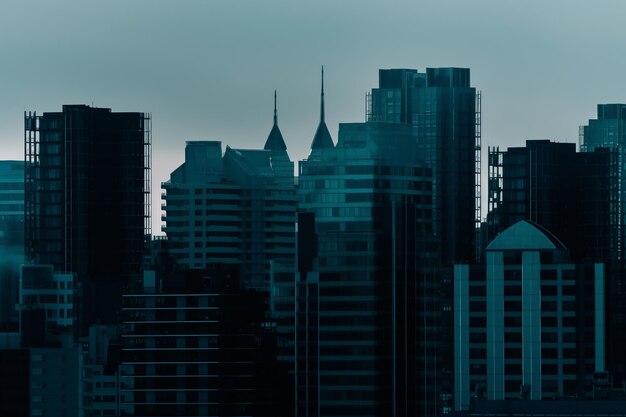 A cityscape with the chrysler building in the background