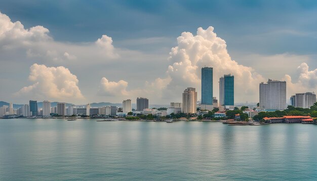 Photo a cityscape with the city in the background