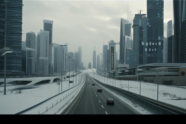 A cityscape with a sign that says " i am a city ".