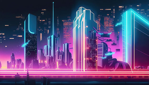 Cityscape with space Future city technology style