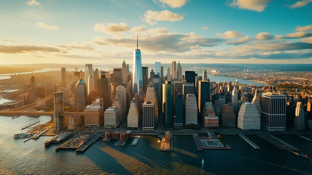 a cityscape with a view of the city skyline