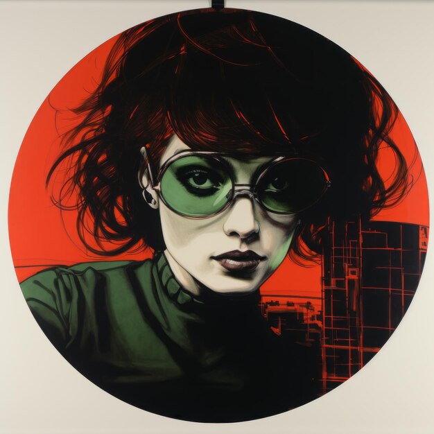 Cityscape Woman A Vibrant Oil Painting Inspired By Nick Walker And Hirohiko Araki