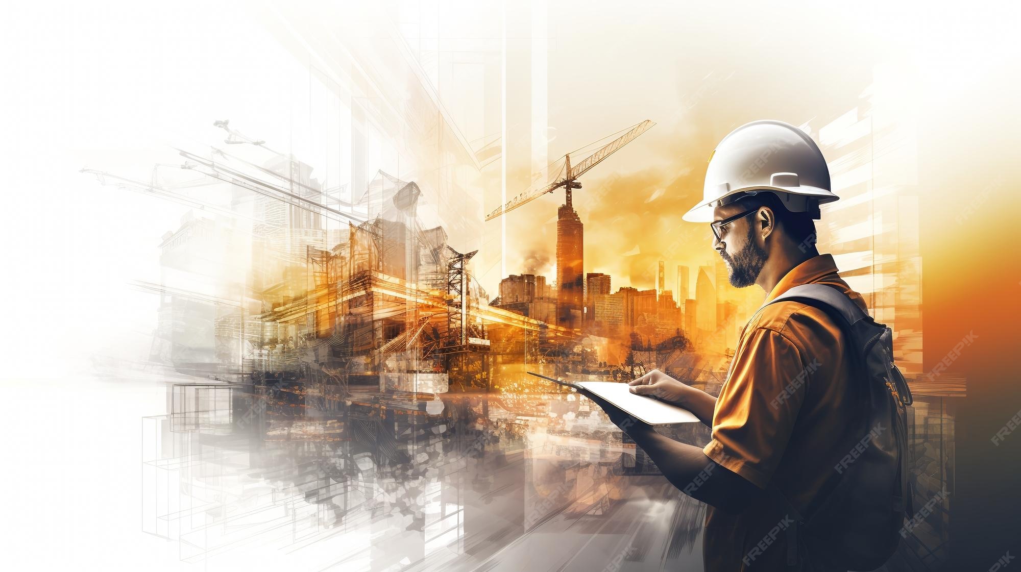 Premium AI Image | Civil Engineer holding blueprint