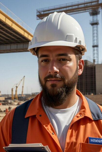 A civil engineer working on the construction of a building