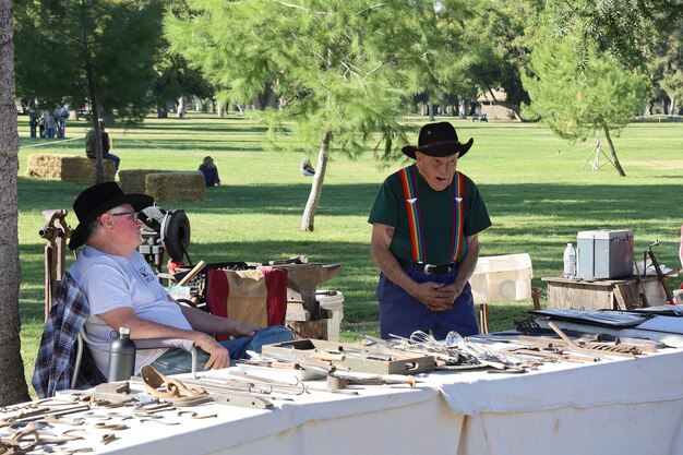 Foto ricreazione della guerra civile a fresno, in california.