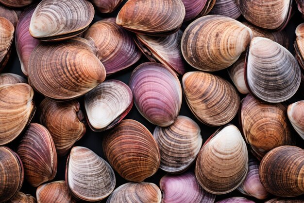 Clams as background and texture