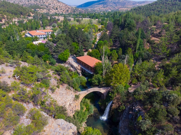 Clandras bridge and Clandras waterfall Usak Turkey