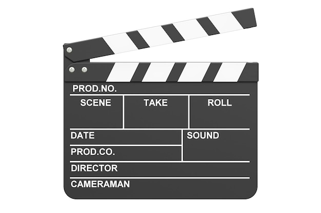 Photo clapperboard 3d rendering