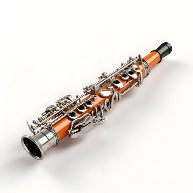 Clarinet on a white background 3d render image