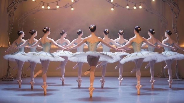 Class of ballet dancing