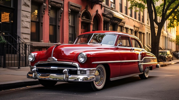 Classic american car parked