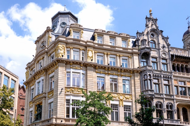 Classic architecture buildings in Antwerp, Belgium