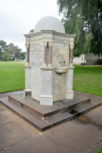 Classic art fountain for people visited and travel at Kings Park and Botanic Garden on May 15 2016 in Perth Australia