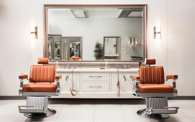 Photo classic barbershop mirror