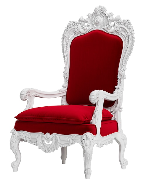 Classic baroque armchair solated on white background.Digital Illustration.3d rendering