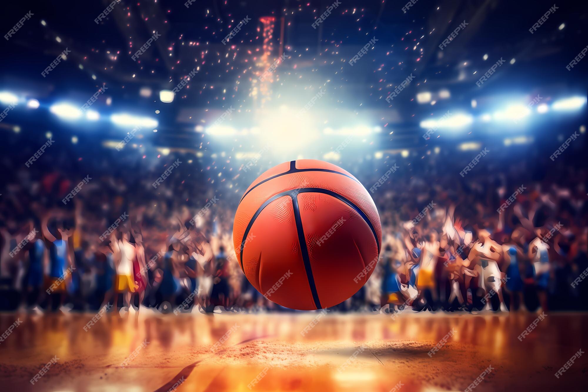 Premium AI Image | Classic basketball ball in motion in front of a