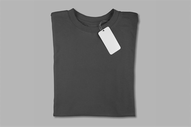 Classic black blank folded t-shirt