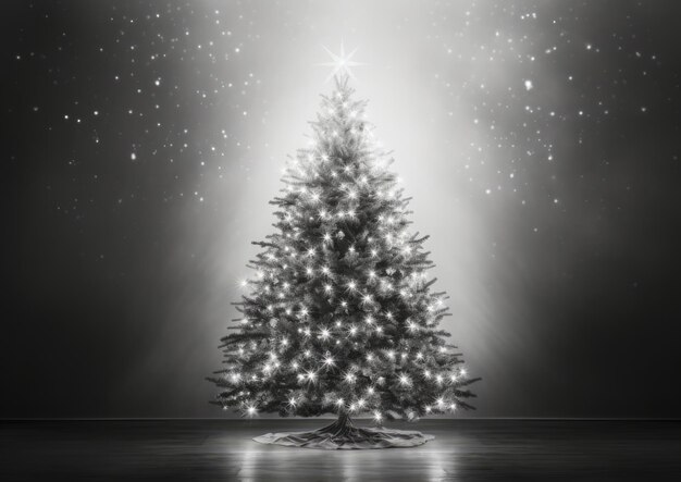 Premium AI Image  A classic black and white image of a Christmas tree capturing the timeless 