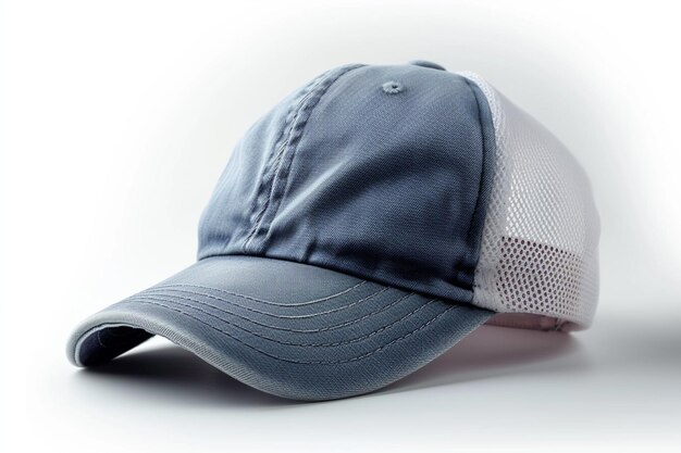 Classic blue baseball cap on white background a sports industry icon