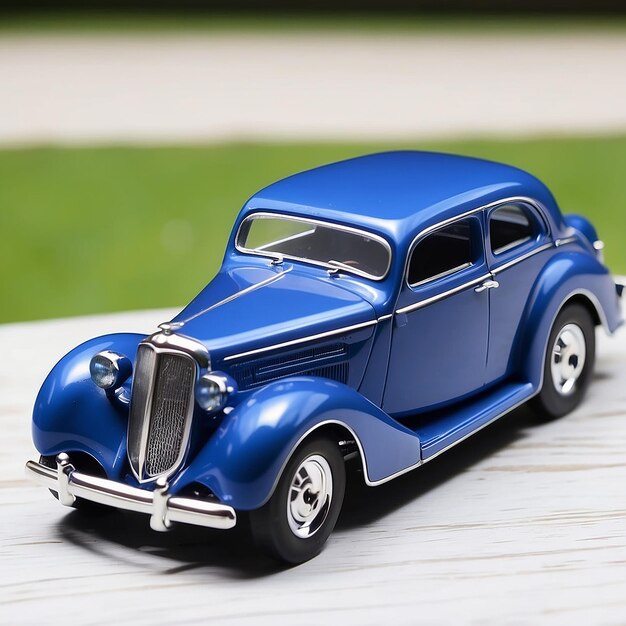 Classic blue coupe diecast model