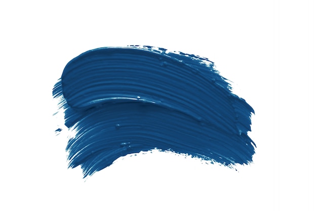 Classic blue lipstick or paint stroke smear smudge isolate