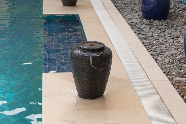 classic blue mosaic tile in the pool