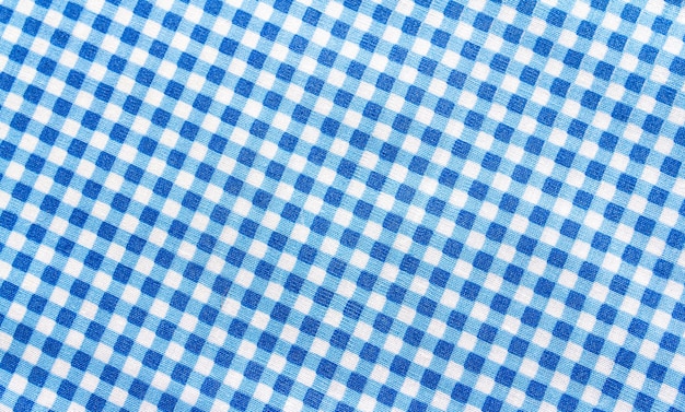 Classic blue plaid fabric or tablecloth background