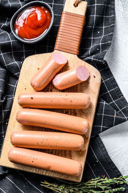 Classic boiled meat pork sausages