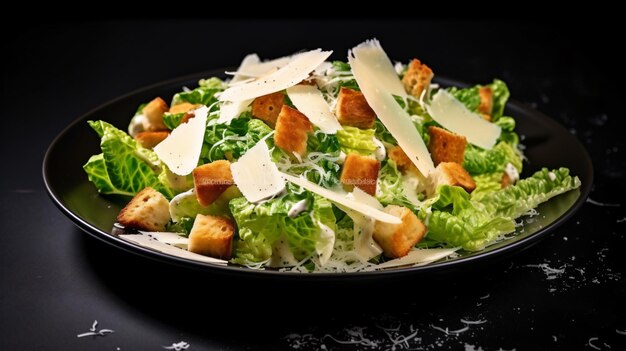 Classic Caesar salad with chicken iceberg salad