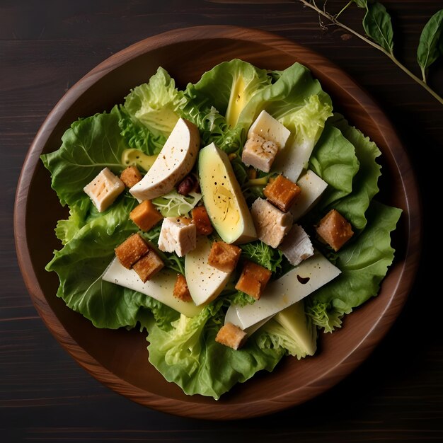 Classic Caesar Salad with Shaved Parmesan and Croutons