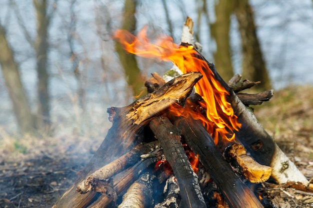 Classic camping campfire