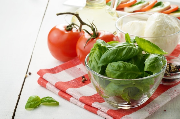 Classic caprese ingredients