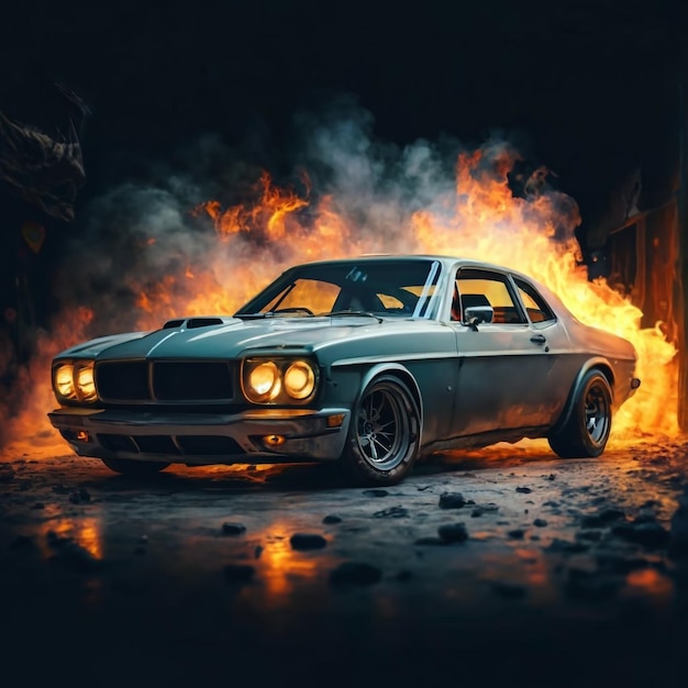 Premium AI Image | Classic car cinematic look 3d image