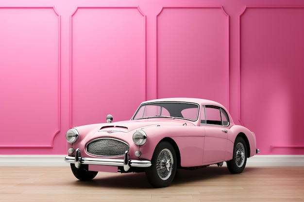 Classic Car Pink Wallpaper Generatieve AI