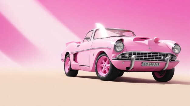 Classic car pink wallpaper