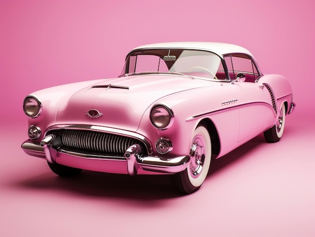 Classic car pink wallpaper