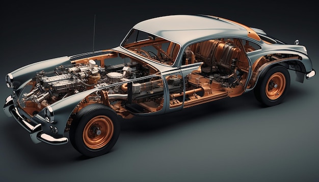 a classic car's unique body parts each part
