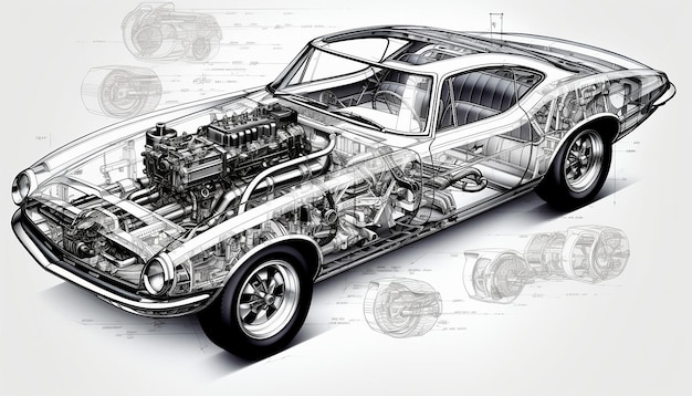 a classic car's unique body parts each part