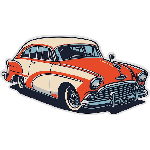 Classic Car on white background